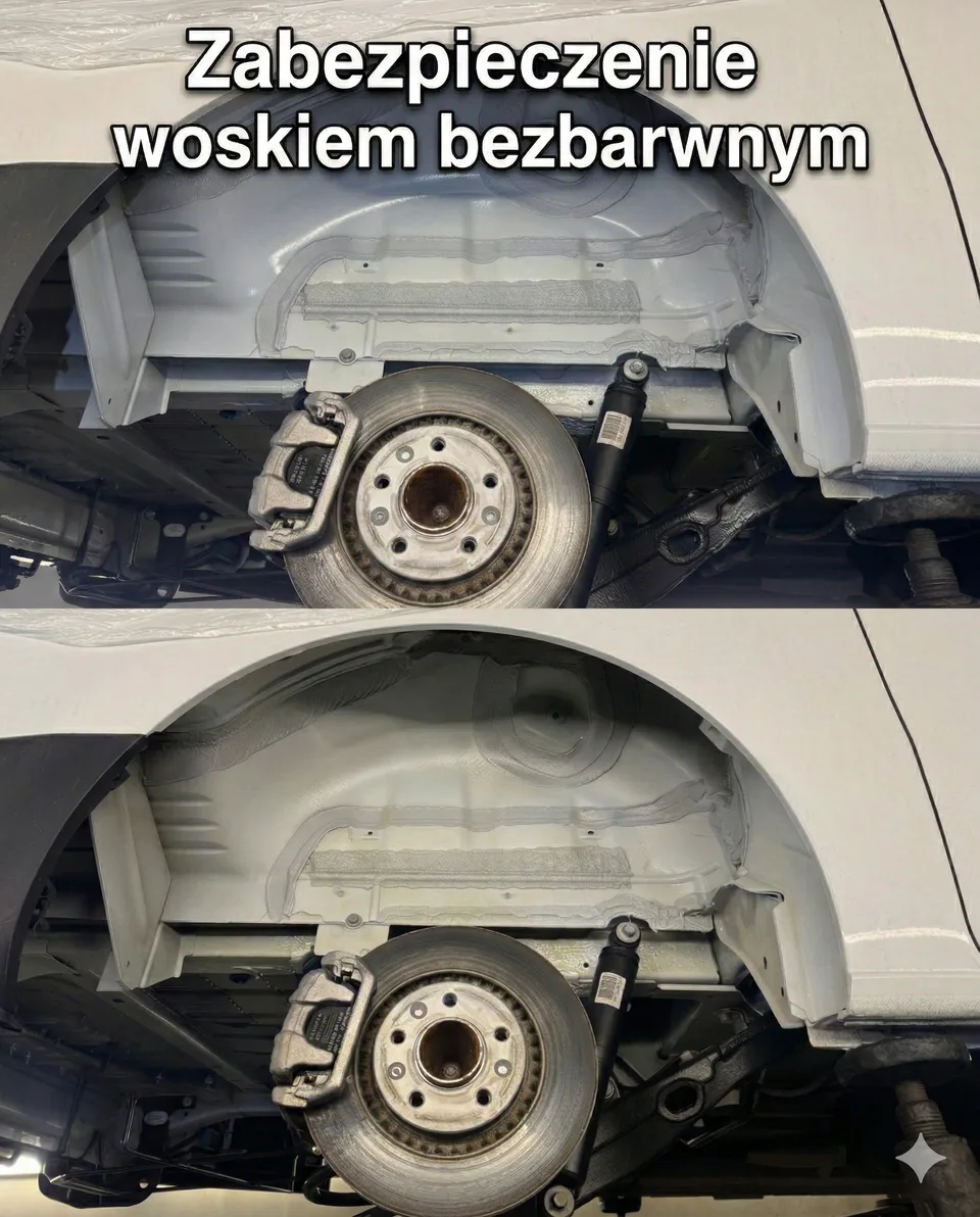 Nadkole przed i po zabezpieczeniu woskiem bezbarwnym